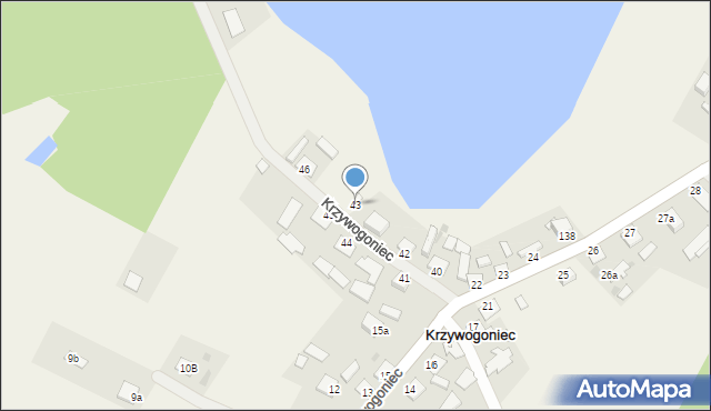 Krzywogoniec, Krzywogoniec, 43, mapa Krzywogoniec