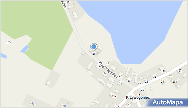 Krzywogoniec, Krzywogoniec, 46, mapa Krzywogoniec