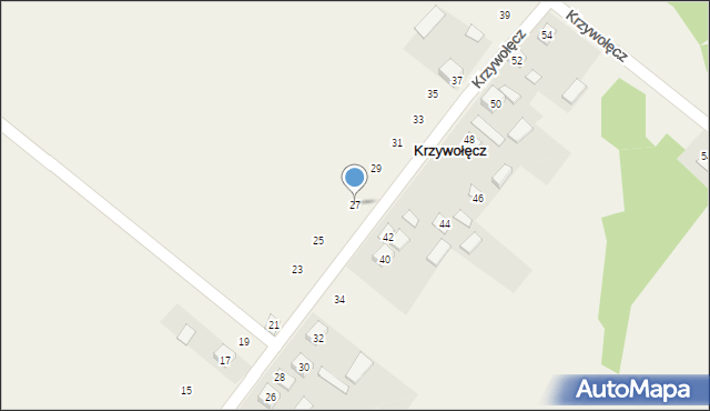 Krzywołęcz, Krzywołęcz, 27, mapa Krzywołęcz