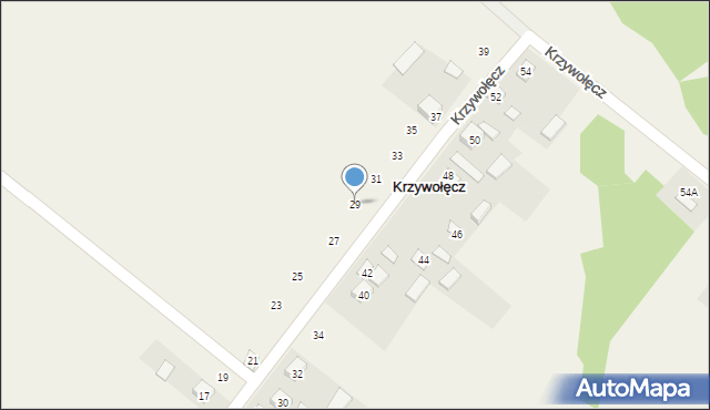 Krzywołęcz, Krzywołęcz, 29, mapa Krzywołęcz