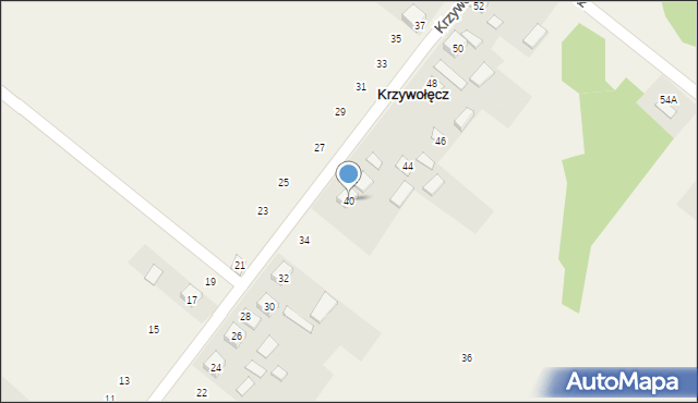 Krzywołęcz, Krzywołęcz, 40, mapa Krzywołęcz