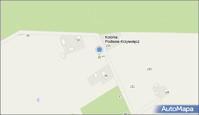 Krzywołęcz, Krzywołęcz, 91, mapa Krzywołęcz