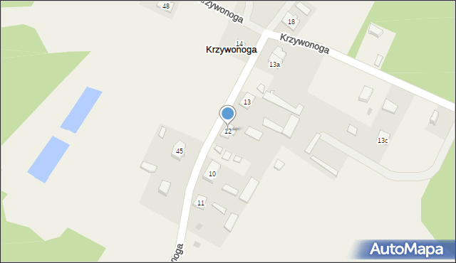 Krzywonoga, Krzywonoga, 12, mapa Krzywonoga