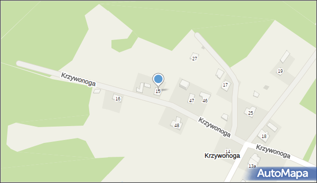 Krzywonoga, Krzywonoga, 15, mapa Krzywonoga