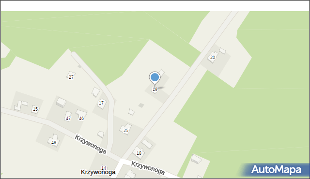 Krzywonoga, Krzywonoga, 19, mapa Krzywonoga