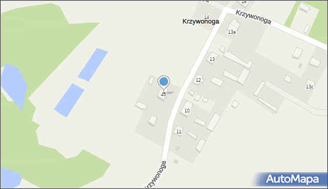 Krzywonoga, Krzywonoga, 45, mapa Krzywonoga