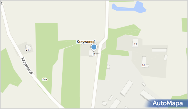 Krzywonoś, Krzywonoś, 12, mapa Krzywonoś