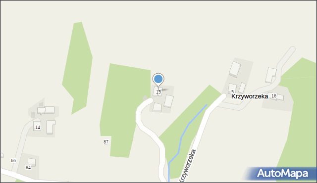 Krzyworzeka, Krzyworzeka, 15, mapa Krzyworzeka