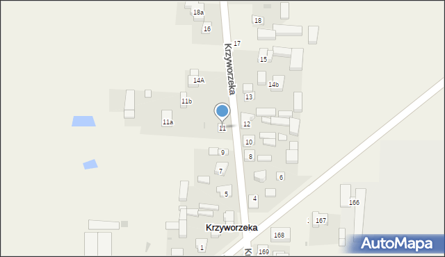 Krzyworzeka, Krzyworzeka, 11, mapa Krzyworzeka