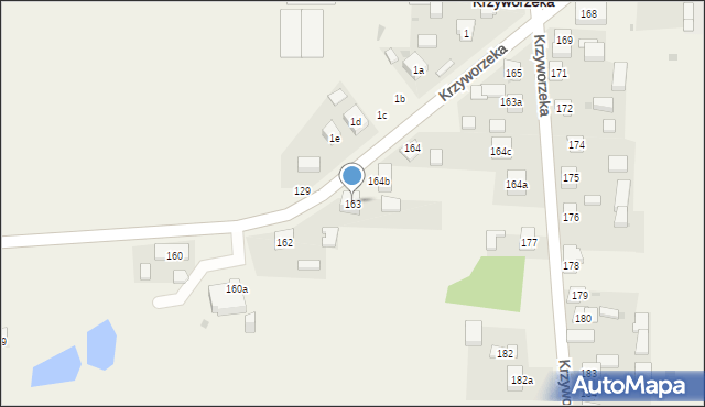 Krzyworzeka, Krzyworzeka, 163, mapa Krzyworzeka
