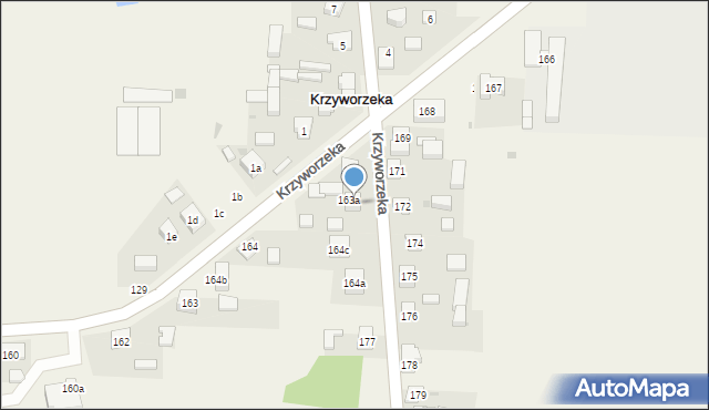 Krzyworzeka, Krzyworzeka, 173, mapa Krzyworzeka