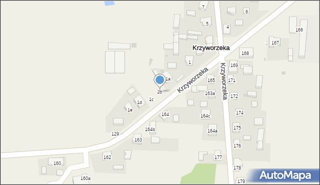 Krzyworzeka, Krzyworzeka, 1b, mapa Krzyworzeka