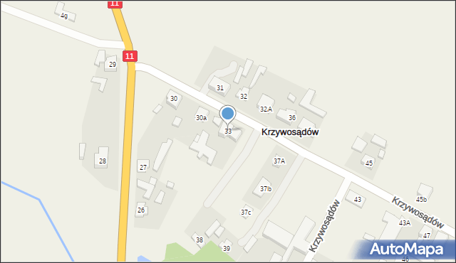 Krzywosądów, Krzywosądów, 33, mapa Krzywosądów