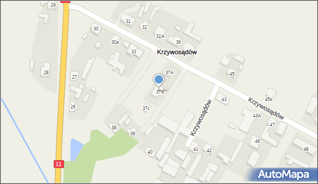 Krzywosądów, Krzywosądów, 37b, mapa Krzywosądów