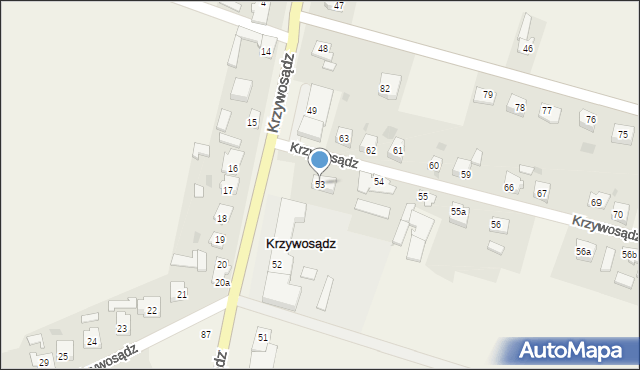 Krzywosądz, Krzywosądz, 53, mapa Krzywosądz