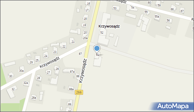 Krzywosądz, Krzywosądz, 58, mapa Krzywosądz