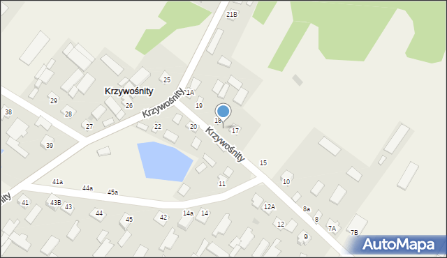 Krzywośnity, Krzywośnity, 17a, mapa Krzywośnity