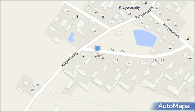 Krzywośnity, Krzywośnity, 43B, mapa Krzywośnity