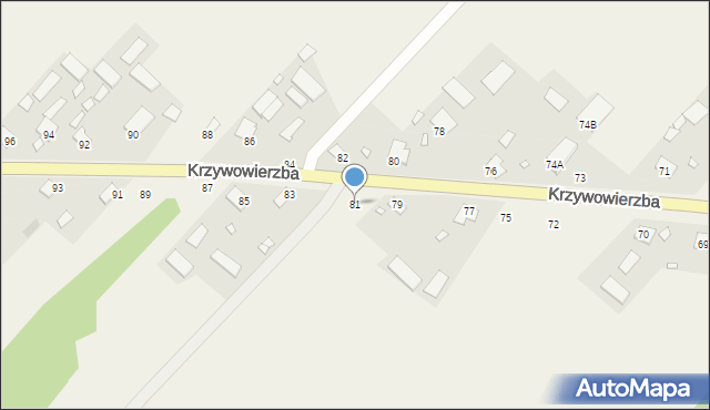 Krzywowierzba, Krzywowierzba, 81, mapa Krzywowierzba