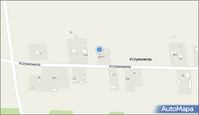 Krzywowola, Krzywowola, 32, mapa Krzywowola