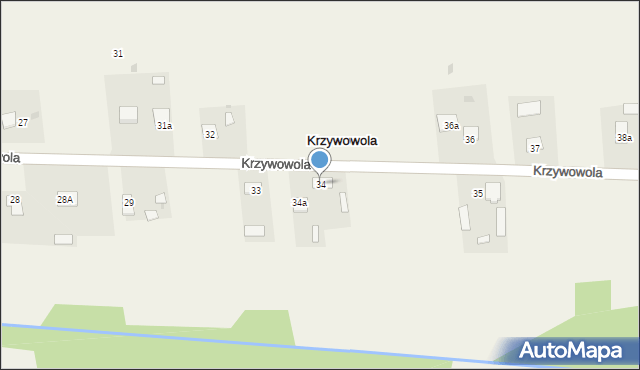 Krzywowola, Krzywowola, 34, mapa Krzywowola