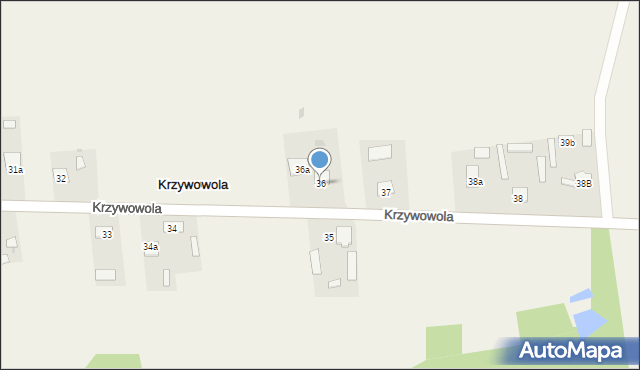 Krzywowola, Krzywowola, 36, mapa Krzywowola