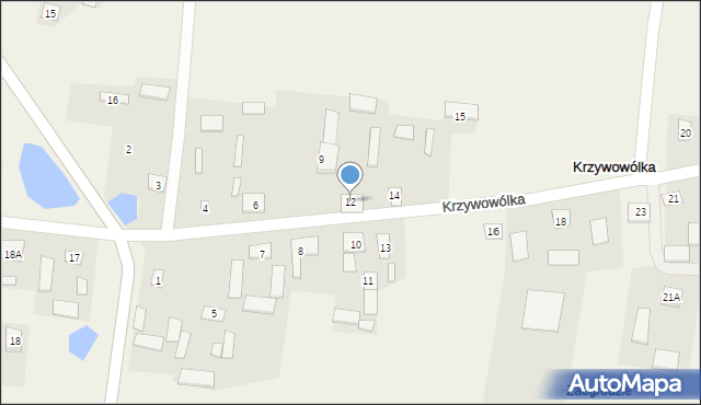 Krzywowólka, Krzywowólka, 12, mapa Krzywowólka