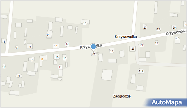 Krzywowólka, Krzywowólka, 16, mapa Krzywowólka