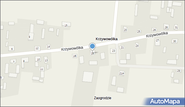 Krzywowólka, Krzywowólka, 18, mapa Krzywowólka