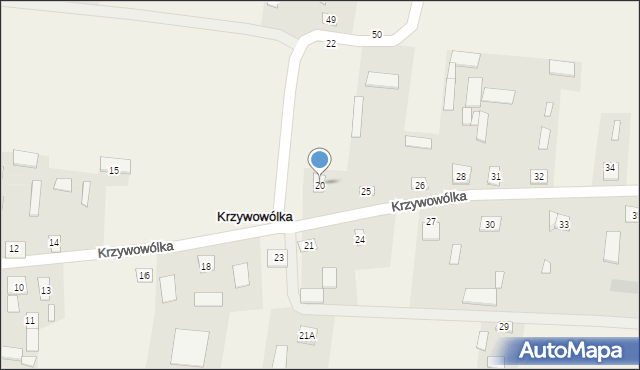 Krzywowólka, Krzywowólka, 20, mapa Krzywowólka