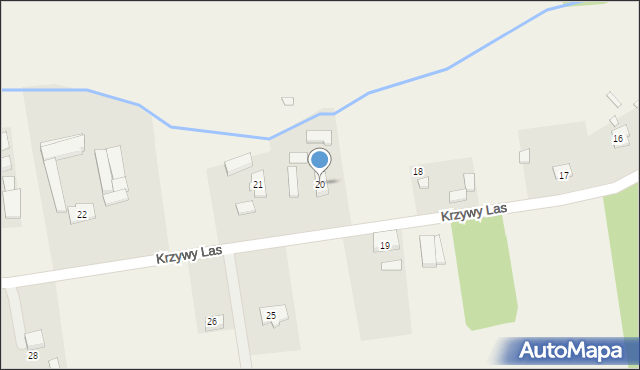 Krzywy Las, Krzywy Las, 20, mapa Krzywy Las