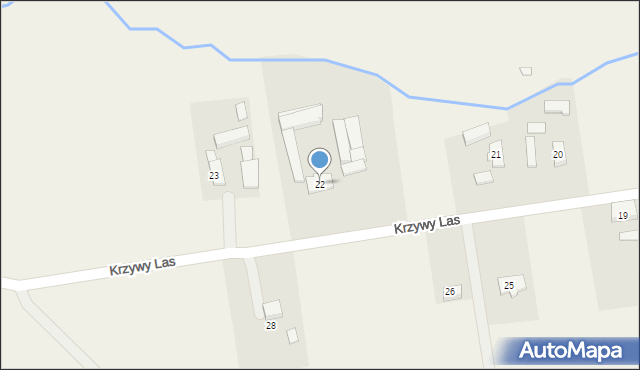 Krzywy Las, Krzywy Las, 22, mapa Krzywy Las