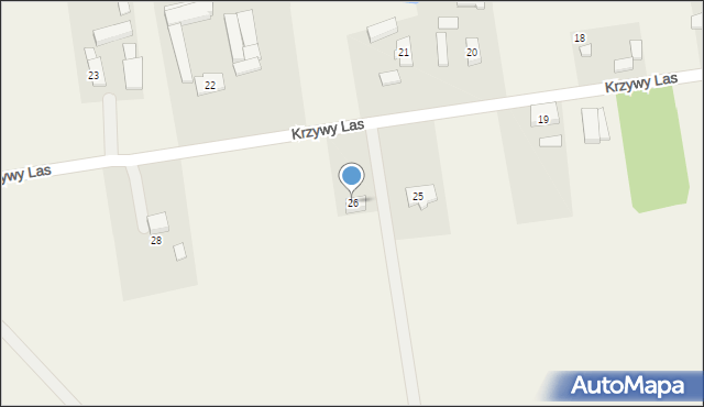 Krzywy Las, Krzywy Las, 26, mapa Krzywy Las