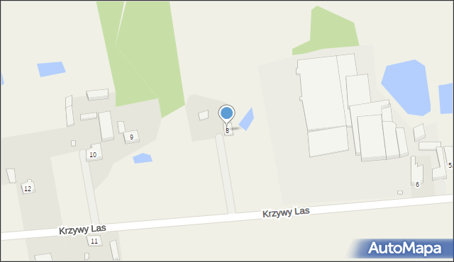 Krzywy Las, Krzywy Las, 8, mapa Krzywy Las