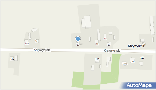 Krzywystok, Krzywystok, 13, mapa Krzywystok