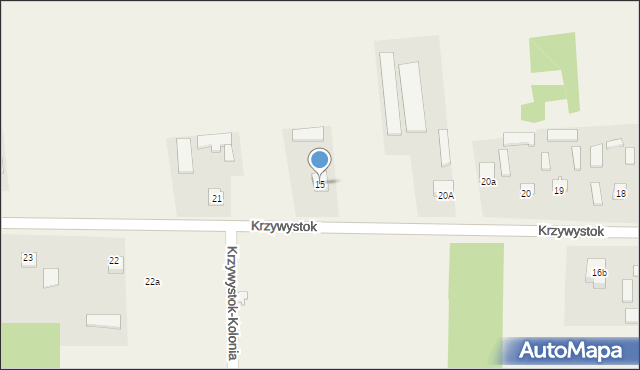 Krzywystok, Krzywystok, 15, mapa Krzywystok