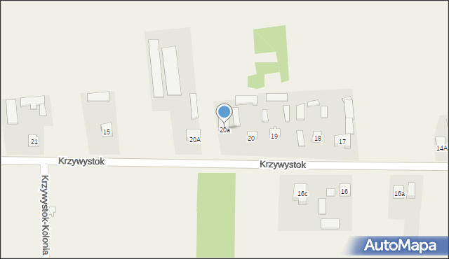 Krzywystok, Krzywystok, 20a, mapa Krzywystok