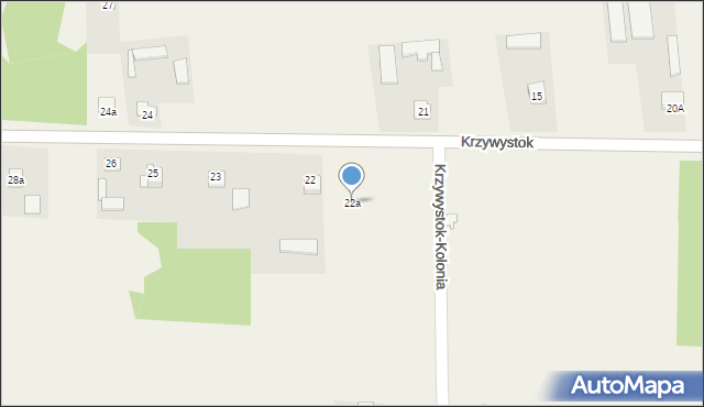 Krzywystok, Krzywystok, 22a, mapa Krzywystok