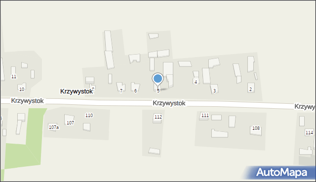 Krzywystok, Krzywystok, 5, mapa Krzywystok