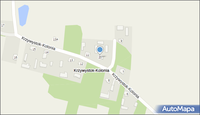 Krzywystok-Kolonia, Krzywystok-Kolonia, 10, mapa Krzywystok-Kolonia