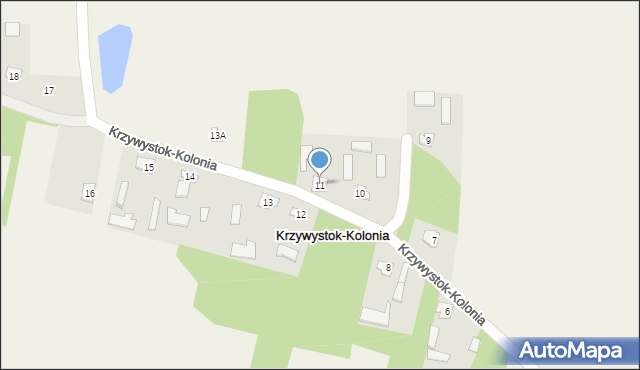 Krzywystok-Kolonia, Krzywystok-Kolonia, 11, mapa Krzywystok-Kolonia