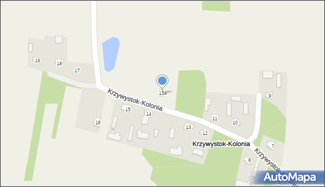 Krzywystok-Kolonia, Krzywystok-Kolonia, 13A, mapa Krzywystok-Kolonia