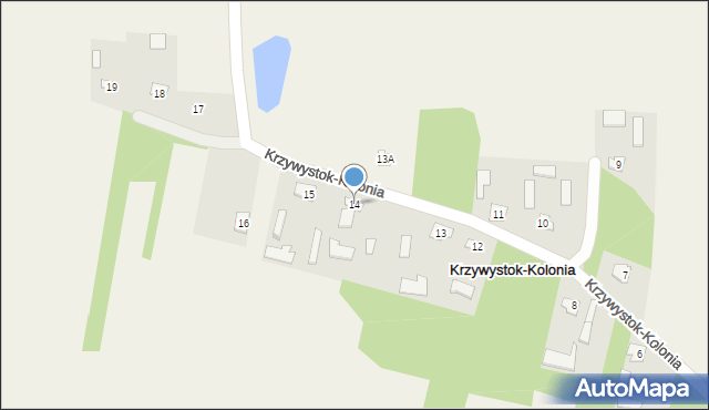 Krzywystok-Kolonia, Krzywystok-Kolonia, 14, mapa Krzywystok-Kolonia