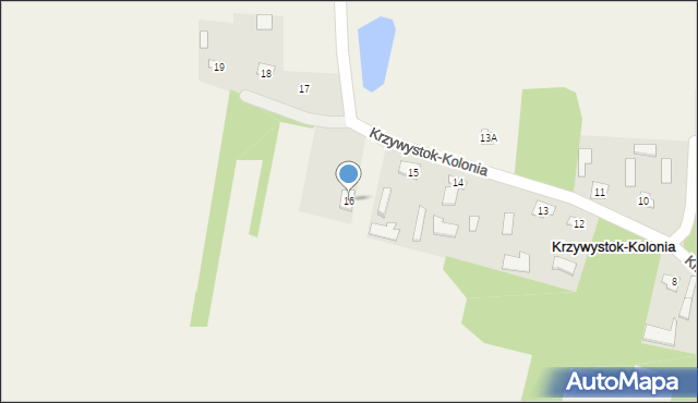 Krzywystok-Kolonia, Krzywystok-Kolonia, 16, mapa Krzywystok-Kolonia