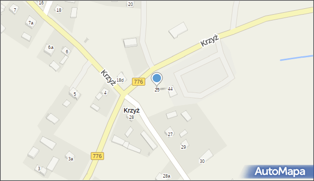 Krzyż, Krzyż, 25, mapa Krzyż