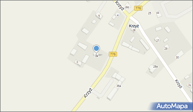 Krzyż, Krzyż, 3a, mapa Krzyż