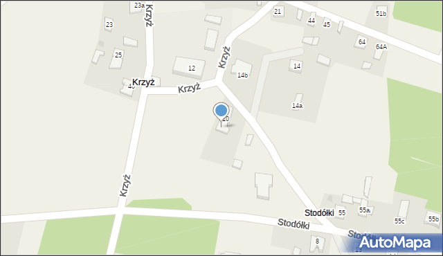 Krzyż, Krzyż, 10a, mapa Krzyż