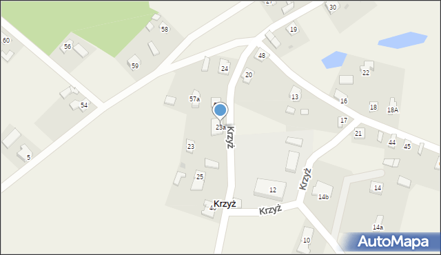 Krzyż, Krzyż, 23a, mapa Krzyż