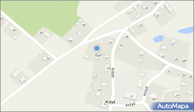 Krzyż, Krzyż, 57a, mapa Krzyż