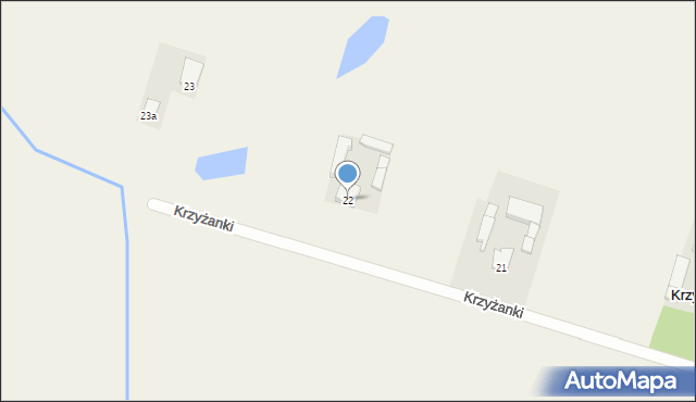 Krzyżanki, Krzyżanki, 22, mapa Krzyżanki